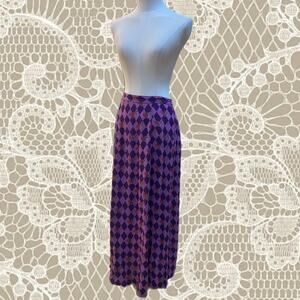 Vintage purple harlequin maxi skirt